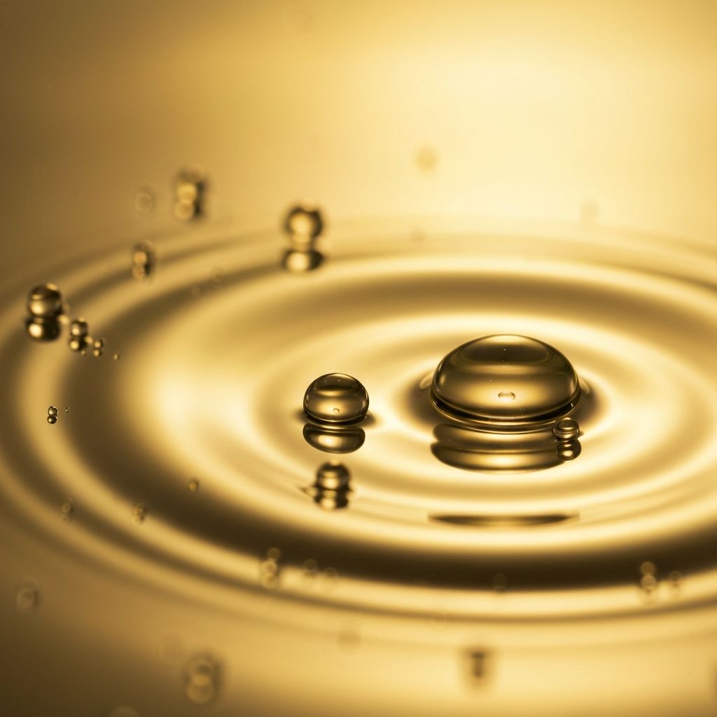 Abstract macro of oil droplets on water