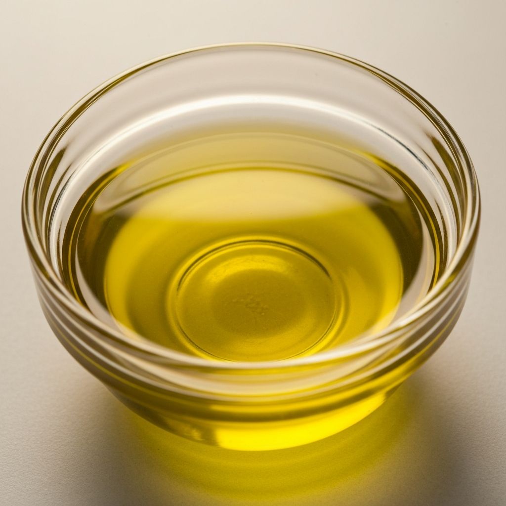 Extra-virgin olive oil in glass bowl